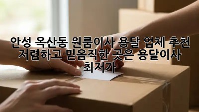 안성 옥산동 원룸이사 용달 업체 추천: 저렴하고 믿음직한 곳은? #용달이사 #최저가